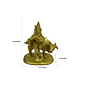 Brass Krishna With Cow Idol KBH04225