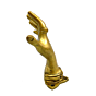 Brass Hand Door Handle KBH04386