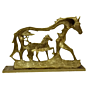 Brass Double Horse Figurine KBH04530