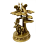 Brass Krishna with Cow and Tree Idol KBH04549
