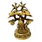 Brass Krishna with Cow and Tree Idol KBH04549
