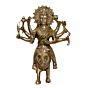 Brass Ambe Maa Sitting on Lion Collectible Statue Idol KBH04689