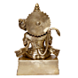 Brass Hanuman Sitting Collectible Statue Idol KBH04696