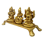 Brass Ganesh laxmi kuber on bajath Collectible Statue  KBH04703