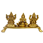 Brass Ganesh laxmi kuber on bajath Collectible Statue  KBH04703
