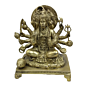Brass Panchmukhi Hanuman Sitting on Bajath Collectible Statue Idol KBH04760