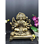 Brass Panchmukhi Hanuman Sitting on Bajath Collectible Statue Idol KBH04760