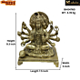 Brass Panchmukhi Hanuman Sitting on Bajath Collectible Statue Idol KBH04760