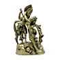 Brass Radha Krishna Standing Black Collectible Statue Idol KBH04761