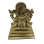 Brass Lord Ganesh on Bajath Sitting Black Finish Collectible Statue Idol KBH04774