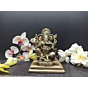 Brass Lord Ganesh on Bajath Sitting Black Finish Collectible Statue Idol KBH04774