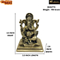 Brass Lord Ganesh on Bajath Sitting Black Finish Collectible Statue Idol KBH04774