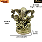 Brass Kan Ganesh Sitting Fine Work Collectible Statue Idol KBH04785