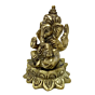 Brass Ganesh Sitting with Kamla Collectible Statue Idol KBH04804