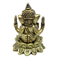 Brass Ganesh Sitting with Kamla Collectible Statue Idol KBH04804