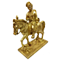 Brass Sahjanand Sitting on Mabki Horse Statue KBH04821