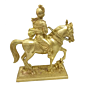 Brass Sahjanand Sitting on Mabki Horse Statue KBH04821