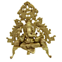 Brass Lord Ganesha Sitting on Peacock Sinhasan Idol KBH04825