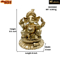 Brass Turban Ganesh Statue Idol KBH04842