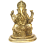 Brass Lord Ganesh Sitting Idol KBH04886