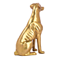 Brass Dog Sitting Statue KBH04975