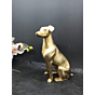 Brass Dog Sitting Statue KBH04975