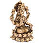 Brass Laxmi Maa Sitting on Kamal Statue Idol KBH04996