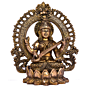 Brass Kaman Sitting on Kamal with Saraswati Maa Statue Idol KBH05022