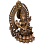 Brass Kaman Sitting on Kamal with Saraswati Maa Statue Idol KBH05022