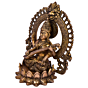 Brass Kaman Sitting on Kamal with Saraswati Maa Statue Idol KBH05022