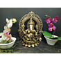 Brass Kaman Sitting on Kamal with Lord Ganesha Statue Idol KBH05024