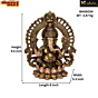 Brass Kaman Sitting on Kamal with Lord Ganesha Statue Idol KBH05024