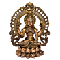 Brass Kaman Sitting on Kamal with Goddess Laxmi Statue Idol KBH05027