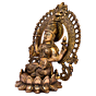 Brass Kaman Sitting on Kamal with Goddess Laxmi Statue Idol KBH05027
