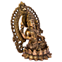 Brass Kaman Sitting on Kamal with Goddess Laxmi Statue Idol KBH05027
