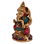 Brass Stone Work Sitting Ganesh Small Statue Idol KBH05051