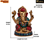 Brass Stone Work Medium Lord Ganesha Statue Idol KBH05054