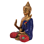 Brass Stone Work Sitting Buddha Medium Statue Idol KBH05056