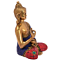 Brass Stone Work Sitting Buddha Medium Statue Idol KBH05056