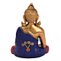 Brass Stone Work Sitting Buddha Medium Statue Idol KBH05056