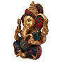Brass Stone Work Sitting Ganesh Big Ear Medium Statue Idol KBH05059
