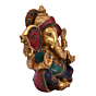Brass Stone Work Sitting Ganesh Big Ear Medium Statue Idol KBH05059