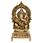 Brass Kamal Ganesh Fine Work Statue Idol KBH05070