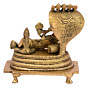 Brass Vishnu Laxmi Sitting on Nag Statue Idol KBH05071