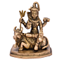 Brass Shankar Sitting on Nandi Statue Idol KBH05119