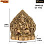 Brass Ganesh with Riddhi Siddhi Statue Idol KBH05125
