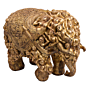Brass Elephant with Fine Lady Work Figurine KBH05154