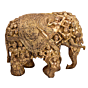 Brass Elephant with Fine Lady Work Figurine KBH05154