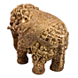 Brass Elephant with Fine Lady Work Figurine KBH05154