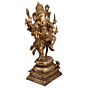 Brass Ten-Hand Dancing Ganesh Statue Idol KBH05170